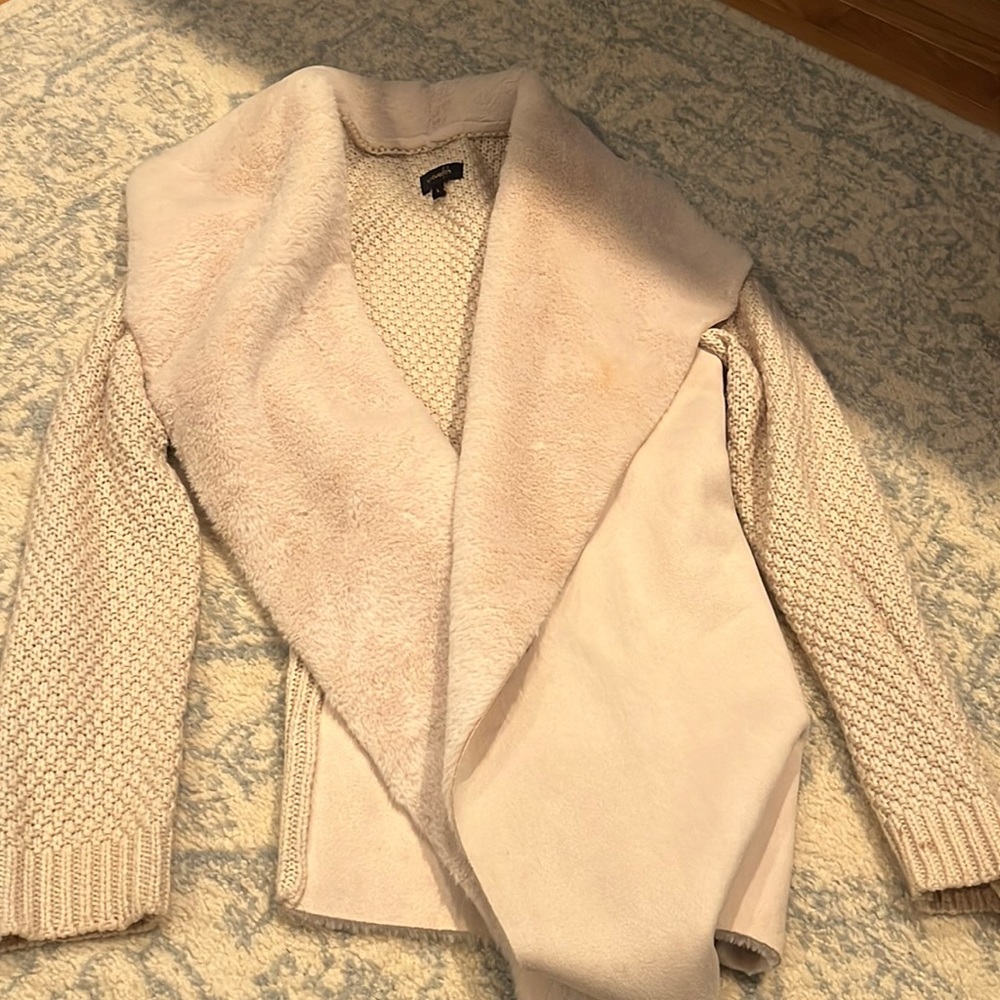 Tan Fur Sweater open front